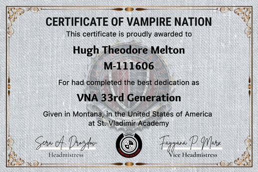 VNA 33 Certificate